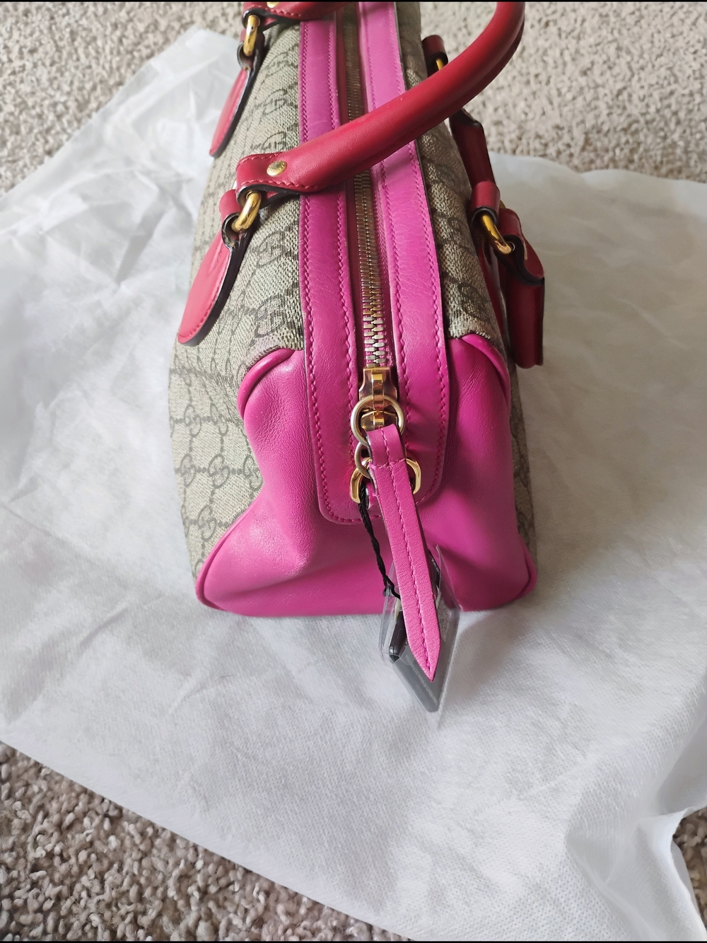 Gucci GG 2 Tone Supreme Boston Bag - Preloved - Picture 4 of 14
